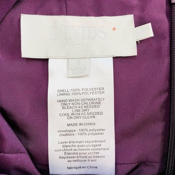 David’s Bridal Purple Straps Fit & Flare Dress Beautiful Sheer Bridesmaid Dress - Picture 13 of 13